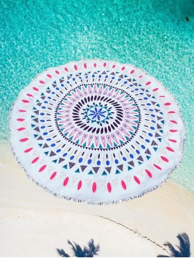 Abstract Round Beach Towel